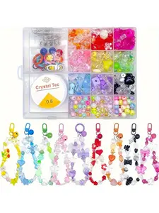 750pcs Acrylic Colorful Beads, DIY Bracelets, DIY Beading, Jewelry Making, Keychain Charms, Craft Accessories, Fashion Gifts, Multicolor Beads Set, Acrylic Beads Mix
