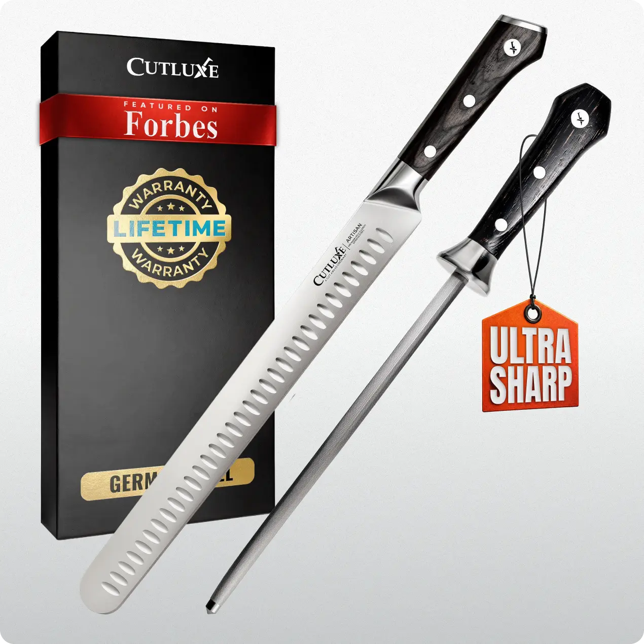 BBQ Knife Carving Set with Honing Rod