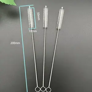 10 Pieces 20cm Long Straw Brush Cup Brush Baby Water Cup Brush Straw Cleaning Brush 304 Stainless Steel Twist Brush Test Tube Brush Household Items Home