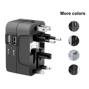 Universal Travel Adapter with Dual USB Type C Ports, Compact All-In-One Plug Converter for Us Eu Uk Australia, Wide Voltage Design, Universal Sockets