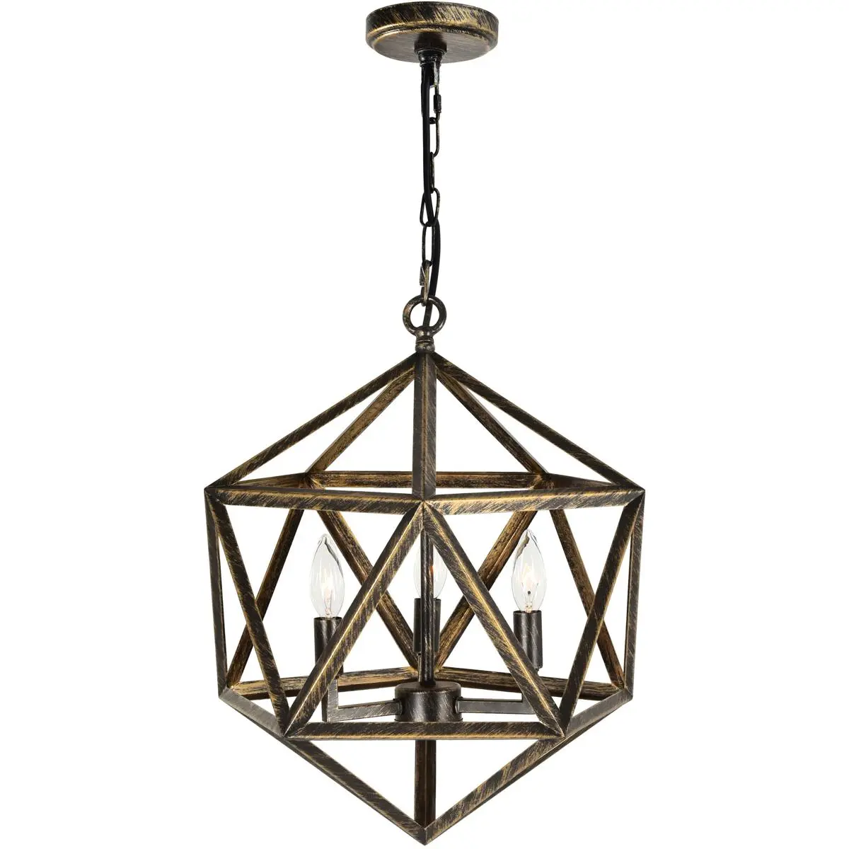 CWI Lighting Amazon 3 Light 17 inch Antique forged copper Up Pendant Ceiling Light 9641P17-3-128