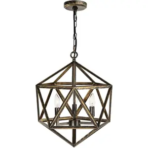 CWI Lighting Amazon 3 Light 17 inch Antique forged copper Up Pendant Ceiling Light 9641P17-3-128