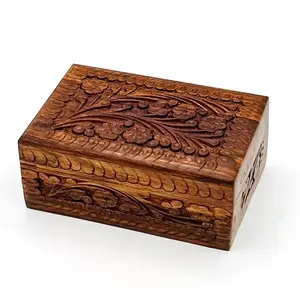 Handmade wood jewelry box secret lock