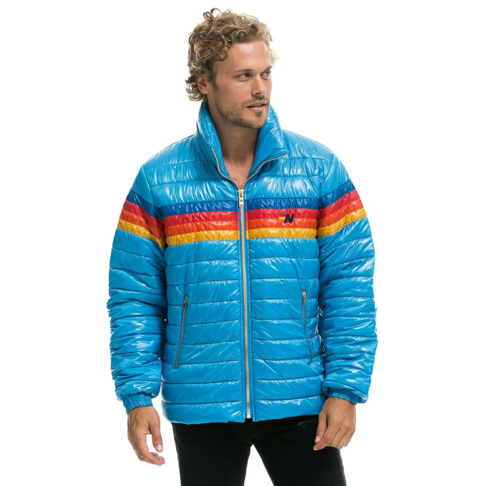 4 STRIPE TRAVELER JACKET - OCEAN GLOSSY