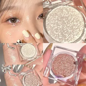 [Monochrome Eye Shadow] Long-lasting Monochrome Eye Shadow | Sparkling and Dynamic, Multi-purpose Delicate Non-fading Eye Shadow Highlighter, Silvery and Golden Sequin Large Capacity Glitter Shimmer Eyeshadow