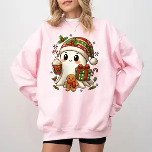 Cute Ghost Christmas Shirt, Christmas Holiday Shirts, Xmas Ghost Graphic Shirts, Christmas Gift Shirt, Xmas Ghost Shirt