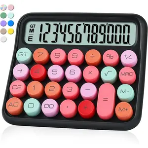 Mechanical Switch Calculator, 12-Digit Large LCD Display and Buttons, Suitable for Everyday Life and Basic Office Work, with Battery
