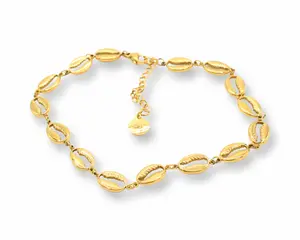Coastal Anklet with Adjustable Length for Women Vacuum Gold Plated Stainless Steel