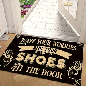 Welcome Mat, Indoor Carpet, Non-Slip Floor Mat, Home Decoration, Let Your Worries and Shoes Rest