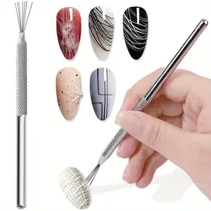 1/2pcs Stripe Nail Art Line Brush, Bendable Needle Ultra-Thin Gel Tool, Nail Painting Brush, Nail Pen, Manicure Tools, Nail Art Supplies, Nail Art Brushes, Diy Manicure