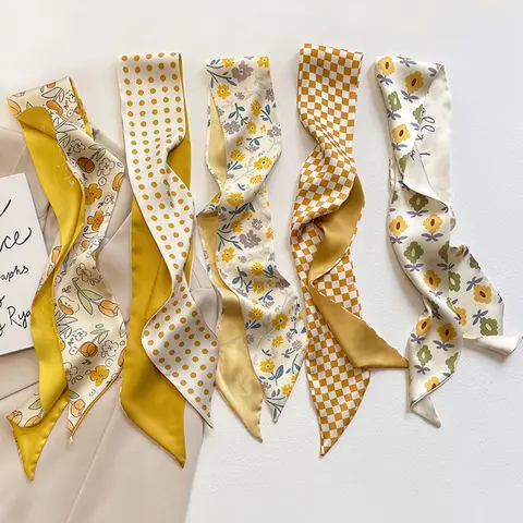 5 Pcs / 1 Set Elegant French Style Polyester Scarf Set, Vintage Hairband, Woven Ribbon Belt, Multifunctional Accessory for Women & Girls, Multifunction Hair Kerchief, Hair Accessories Set, Fashionable, Decorative Hair Accessories