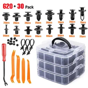650 Pcs Car Retainer Clips Auto Fasteners Push Trim Clips Pin Rivet Bumper Kit