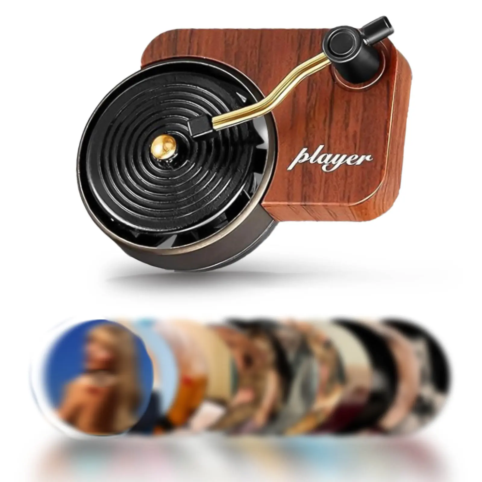 12pcs Record Player Car Air Fresheners - Cool Pop Singer Themed Car Interior Decoration & Fragrance Accessory