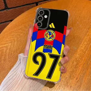 Mexican football Club América Jersey style number 97 Aesthetic TPU Casing For SAMSUNG GALAXY A 123456 Moto G 302010 52 82 54 64 84 Poer 45G L1737 Four Corners Transparent Soft Silicone TPU Gift Shockproof Full Protection Anti-Drop Phone Cases Shell Cover
