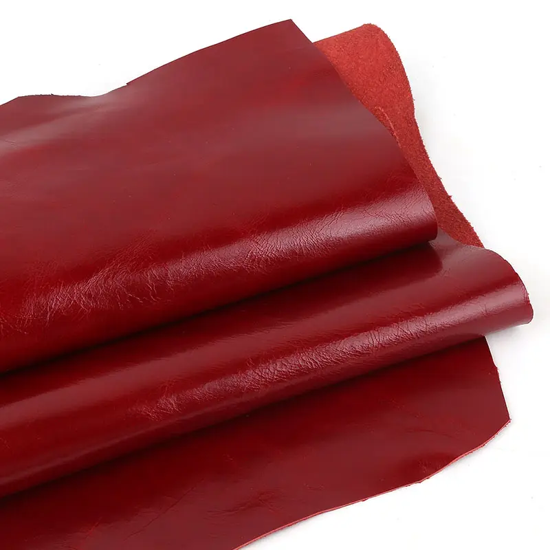 Premium Top Grain Cowhide Leather Material, Wine Oil Wax Finish, Soft Lightweight Durable, 1.2-1.3mm Thickness for DIY Projects & Embroidery, Genuine Cowhide