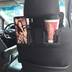 2pcs Car Seat Back Storage Rack with Cup Holder, Phone Stand, Hooks, Space-Saving, Durable, High-Quality Material, Ideal for Road Trips