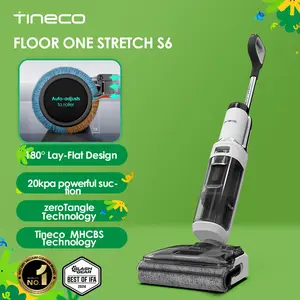Tineco Floor ONE STRETCH S6 Wet Dry Vacuum Cleaner, 180°Lay-flat, 5.1 inch Compact Design,158℉ Flashdry Self-Cleaning in 5min, Long Runtime, Dual-Sided Edge Cleaning, Enhanced Cleaning Flexibility