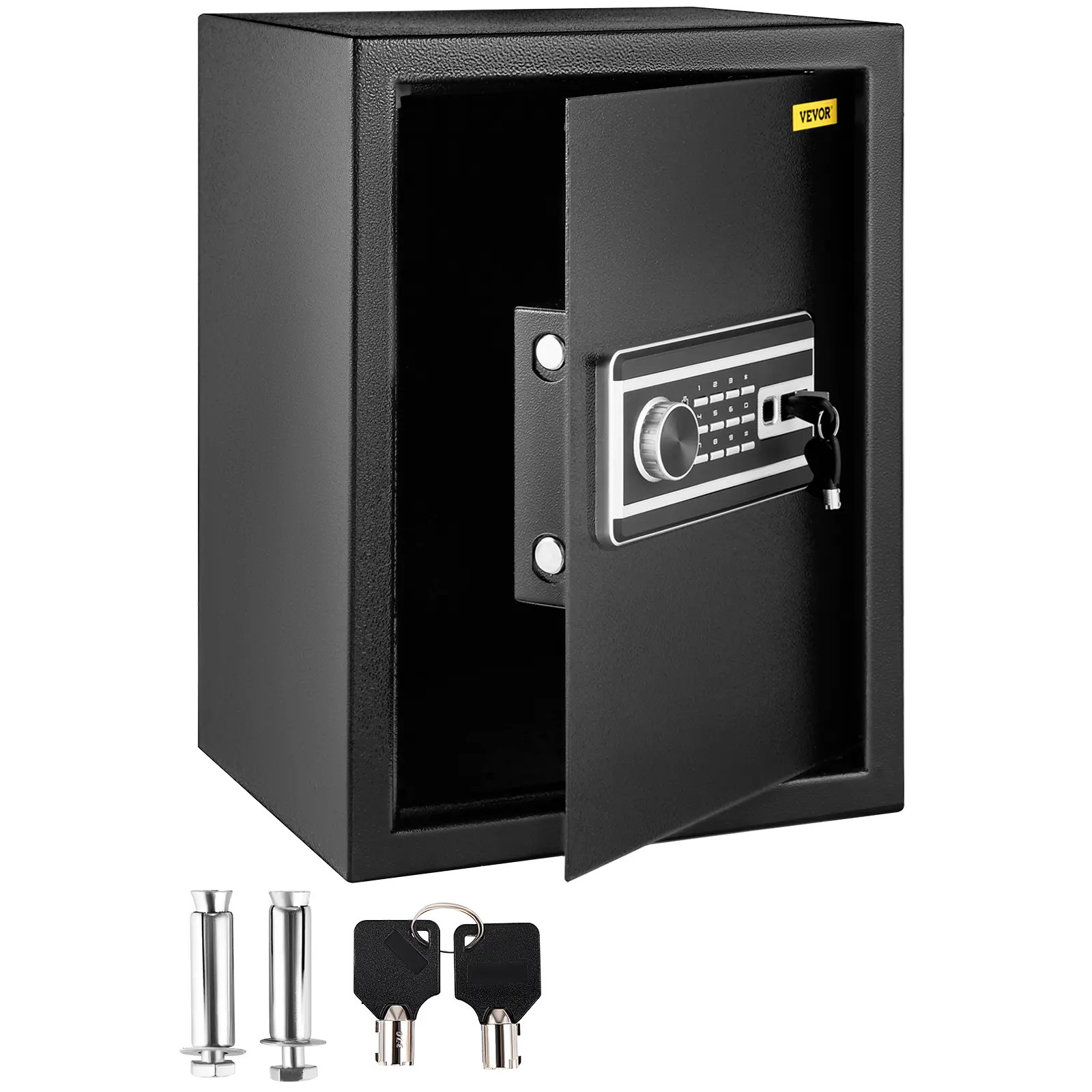 【DealsForYouDays】VEVOR Safe Box, 2.1 Cubic Feet Money Safe with Fingerprint Lock and Digital Keypad, Fireproof Home Safes with A Removable Shelf, Wall-Mounted Security Safe for Cash, Watch, Passport, Document, Black