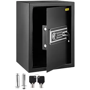 【DealsForYouDays】VEVOR Safe Box, 2.1 Cubic Feet Money Safe with Fingerprint Lock and Digital Keypad, Fireproof Home Safes with A Removable Shelf, Wall-Mounted Security Safe for Cash, Watch, Passport, Document, Black
