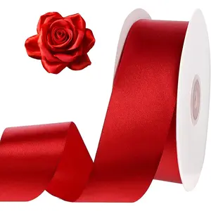 120 Yards Red Ribbon 1-1/2 Inch Red Satin Ribbon for Bows Crafts  Wrapping Flower Bouquet Wedding Party Decorations