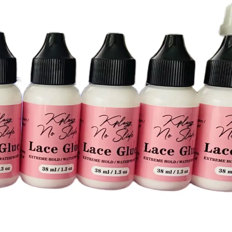 Kplayz No Slide Lace Glue for Wigs 38 ml Waterproof Super Hold Hair Glue with Extreme Hold for Weave and Invisible Hair Bonding (Lace Glue+2 Wig Bands)