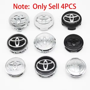 4PCS ABS 57mm/62mm Car Wheel Center Hub Caps Rim Cover Badge Emblem Decoration Wheel Decal Car Stickers For Toyota Corolla Camry Yaris C-HR Rav4 Highlander Prado Prius Auris Hilux Verso Avalon Accessories Car Vehicle Decoration