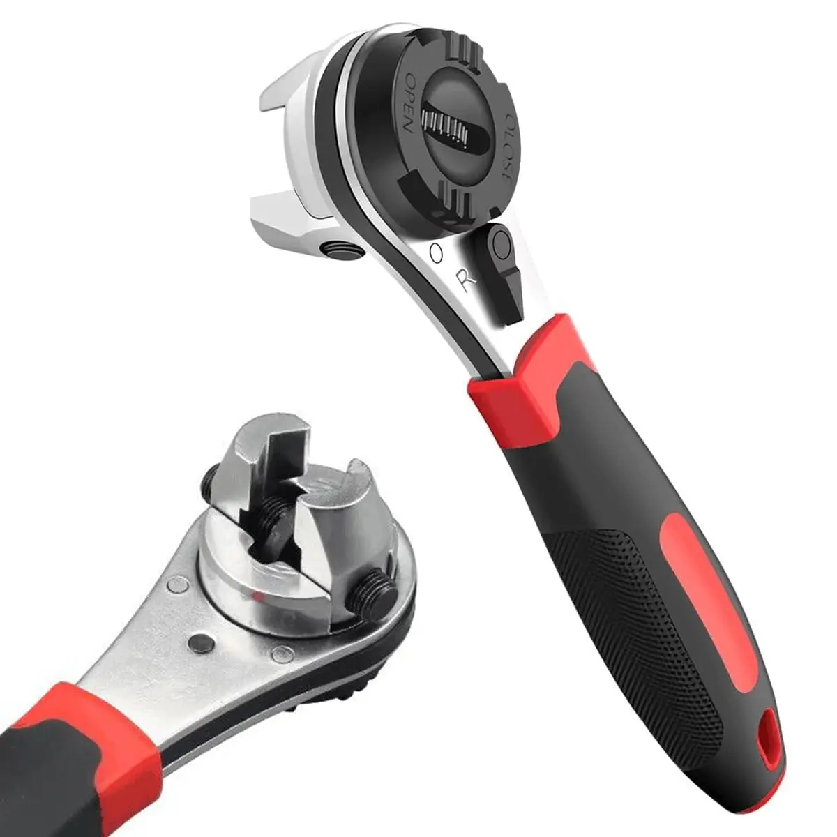 Adjustable Ratchet Wrench Kit for 6-22mm Screw, Portable Adjustable Ratcheting Wrench Set with Non-slip Handle