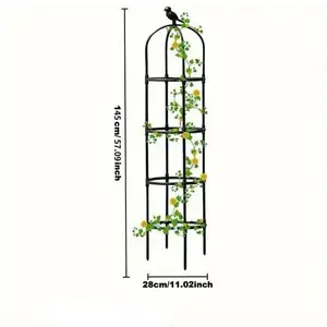 Adjustable Garden Obelisk Trellis for Climbing Plants Outdoor, Multi-Purpose Plastic & Fiberglass Support Cage, Indoor Home Decor Plant Tower