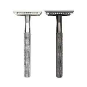 Unisex Manual Shaver Razor, Classic Grid Design Zinc Alloy Stainless Steel Blade, Best Selling Vintage Style Shaving Tool
