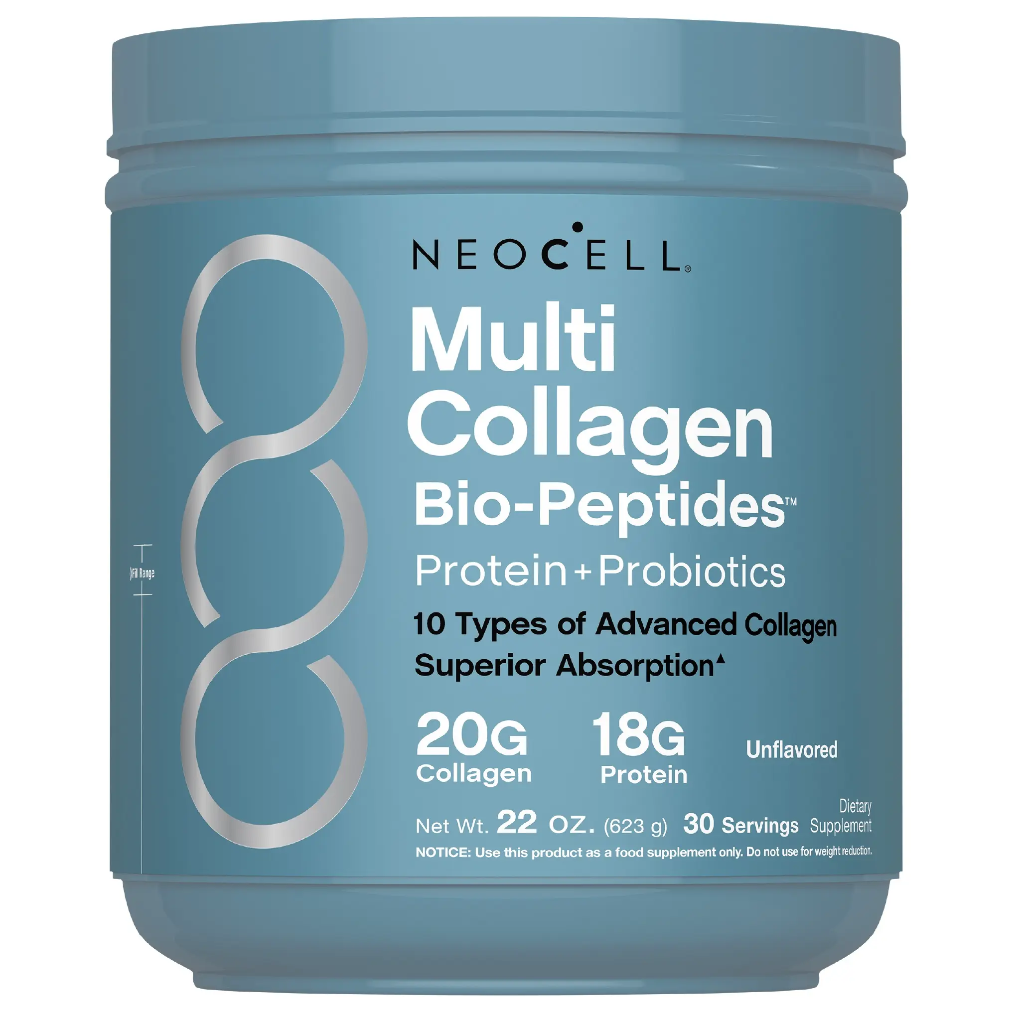 NeoCell Multi Collagen Bio-Peptides Powder - 22oz - With Hyaluronic Acid and Vitamin C - 10 Types of Collagen NeoCell Multi Collagen Bio-Peptides Powder - 22oz - With Hyaluronic Acid and Vitamin C - 10 Types of Collagen