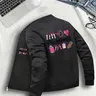 Women's Casual Fitted Long Sleeve Jacket Coats, Phlebotomist Pattern & Baseball Collar Design, Zipper Closure Casual Collared Outerwear, Tops, S-Xxl Sizes Available, Womenswear
