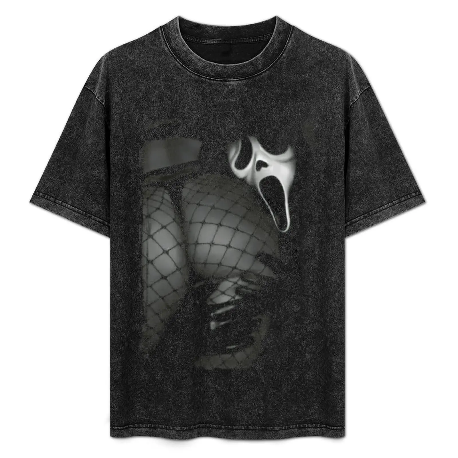 Vintage Mister Killer Sir Ghost Face Graphic T-Shirt - Scream Horror Thriller Spooky Halloween Mens Party Clothing Top
