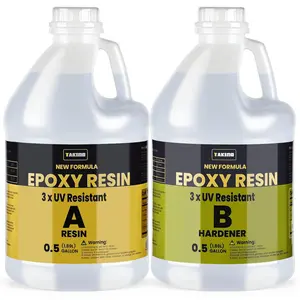 1 Gallon 3× UV Resistant Epoxy Resin Kit - Ultra Clear Non-Yellowing Formula for Art & Furniture - High Gloss Table Top & Coating - 1:1 Ratio, 128oz