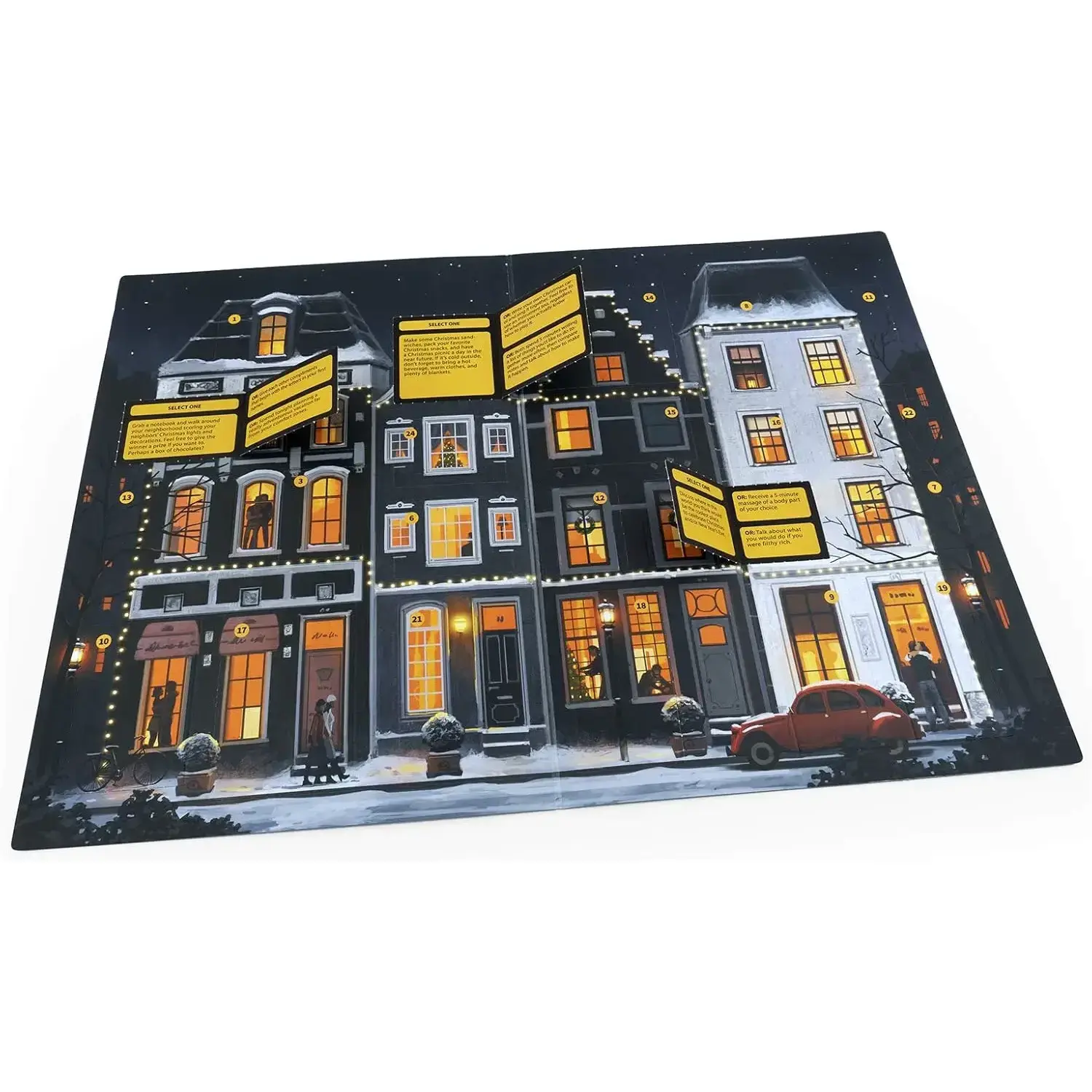 Adult Couples' Romantic Theme Office Stationery Advent Calendar - December Calendar with Fun Activities, Extra Daring Acts for Relationship Strengthening (Including Unfolded Size Design)