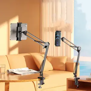 Mobile phone stand, lazy stand, adjustable tablet computer desk stand, suitable for 4.5 to 12.9-inch screens of iPad/iPhone, smart phones, Kindle, can be freely extended and folded.