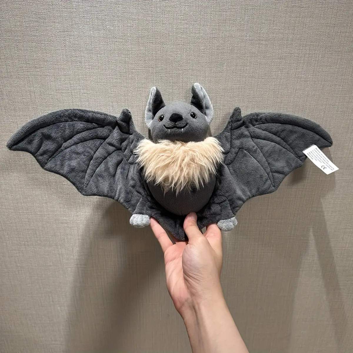 17.7" Realistic Black Bat Plushie - Soft Flying Fox Stuffed Animal for Gothic Room Decor - Ideal Spooky Creepy Kawaii Soft Toy for Dark Aesthetics - Perfect Unique Wildlife Birthday Gift - Soft Cuddly Gift