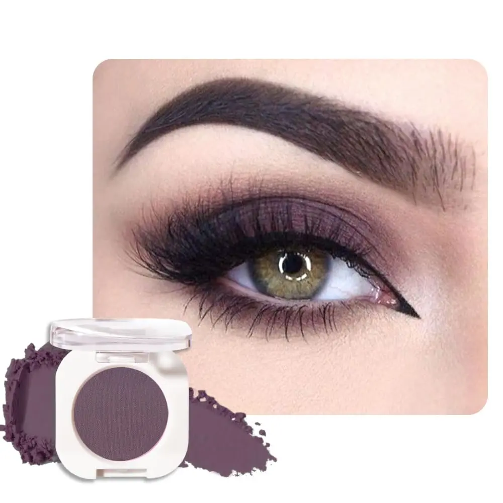 Eggplant Purple Matte Eyeshadow Single Deep Plum Mauve Purple Eye Shadow Makeup Highly Pigmented Waterproof Powder Eyeshadow for Mature Skin Long Lasting Neutral Shade Vegan & Cruelty Free Makeup