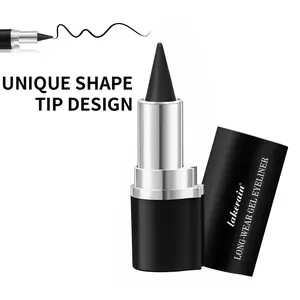 Natural Black Gel Eyeliner Stick, Long Lasting Waterproof Sweatproof Eye Makeup Pencil, Smooth Smudge Proof Liner Pen for Halloween Smoky Eyes Cosmetics Gift