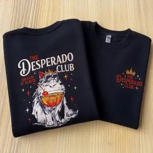 Princess Donut Approved Embroidered Sweatshirt, Two Side Embroidery Desperado Club Design, Dungeon Crawler Carl Apparel, Gamer Book Gift