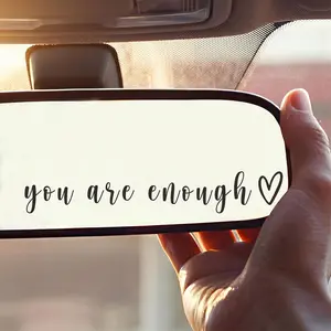 6Pcs "You Are Enough" Affirmation Car Interior Stickers, 4in Daily Positive Reminder Rearview Mirror Vinyl Decor, Girly Cute Fun Car Accessories, Perfect Gift For Her , Accessories For Car  Interior Decorative Mirror Sticker Universal fathersdaygift