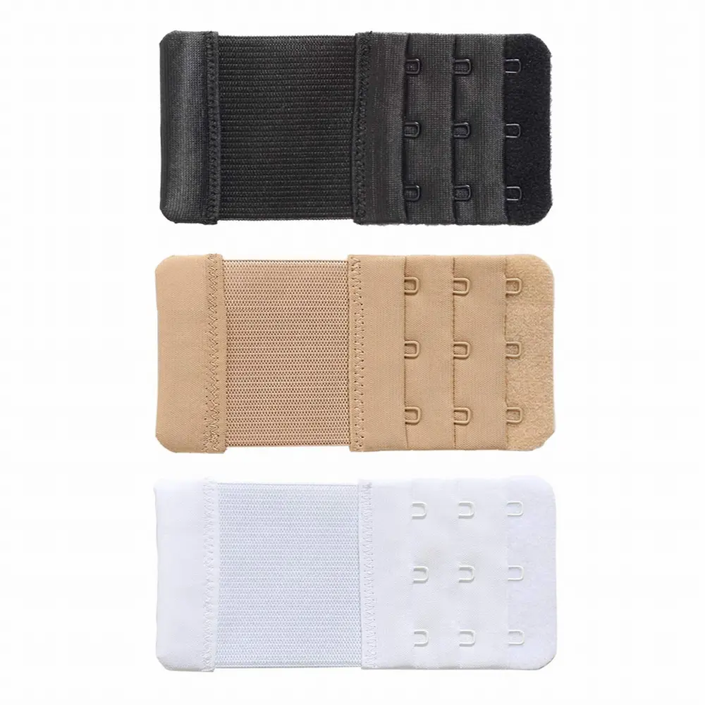 Women's 4/16-Pack Bra Extenders with 3 Rows of 3 Hooks, Comfortable & Adjustable Nylon Band for Pregnancy or Weight Changes, 1/2 & 3/4 Inch Spacing, Package Includes, Stainless, Comfortable Adjustment
