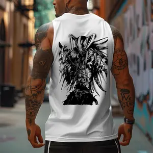 Anime 90s Graphic Sleeveless Tank Tops Men Vest Streetwear Outfits Men Vacation Outfits Sleeveless Shirt