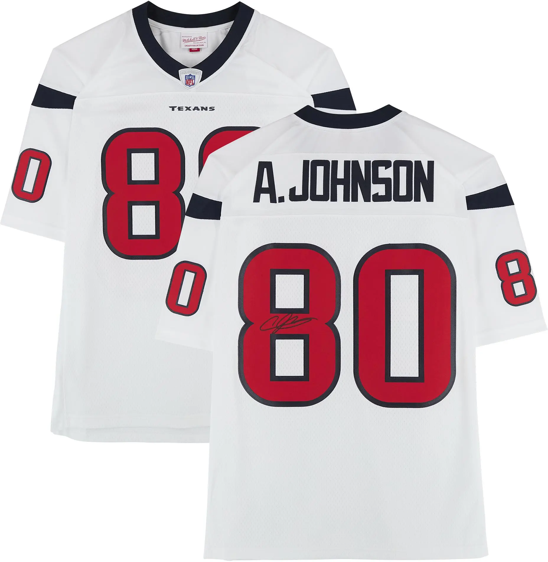 Andre Johnson Houston Texans Autographed Mitchell and Ness 2008 White Replica Jersey - Fanatics Authentic Certified