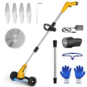 Lightweight Cordless Weed Wacker with Wheel | Adjustable Grass Trimmer for Lawn Edging & Yard Work
