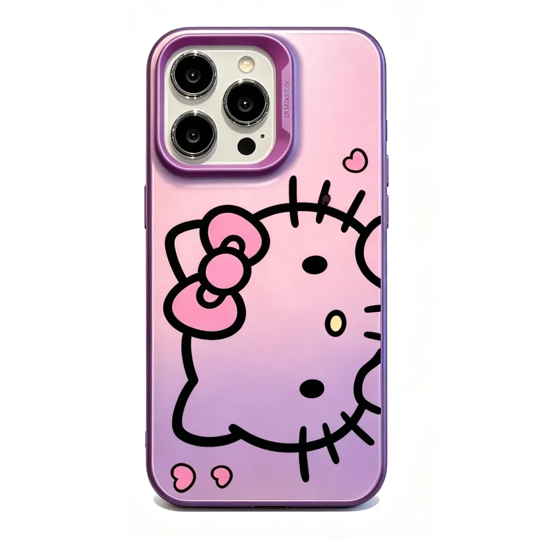 Official Sanrio Hello Kitty Purple Phone Case Cute Kawaii Shockproof Protective Cartoon Phone Shell Gift for Women Girls