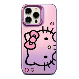 Official Sanrio Hello Kitty Purple Phone Case Cute Kawaii Shockproof Protective Cartoon Phone Shell Gift for Women Girls
