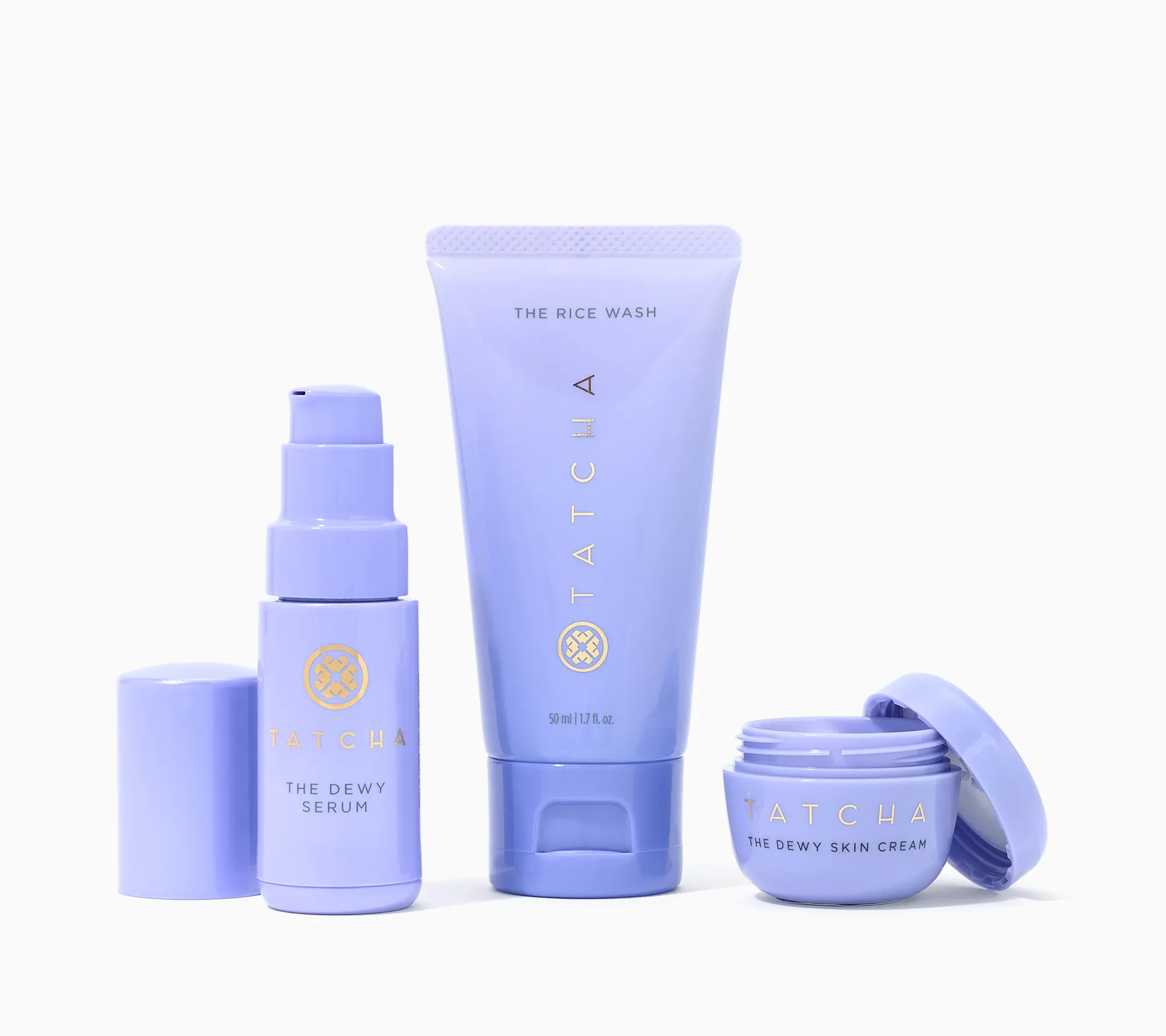 TATCHA Travel 3pc Kit: Dewy Skin Cream and Dewy Serum w/ Rice Wash TATCHA Travel 3pc Kit: Dewy Skin Cream and Dewy Serum w/ Rice Wash