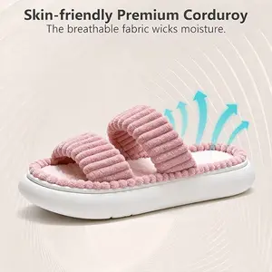 Open-toe Slippers for Women Memory Foam House Slippers Indoor Women's Bedroom Shoes Summer Slides