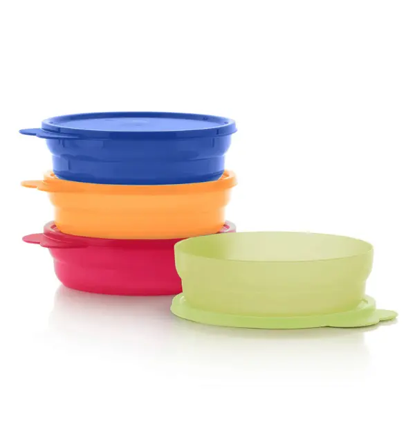 Tupperware Plastic Cereal Bowls, Microwave-Safe for Easy Heat, Heat-Stable Food Storage Containers with Lid for Kitchen Storage