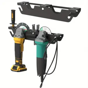 Wall-Mounted Metal Organizer for Grinder, Power Tool Organizer, Sturdy Garage Storage Solution with Multiple Hanging Options, Drill Rack Angle Grinder Stand, Workshop Storage, Garage Storage Rack, Storage Rack
